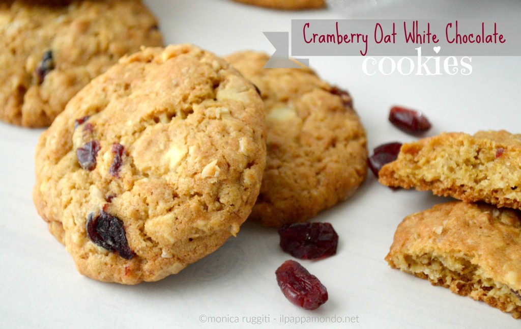 cookies al cioccolato bianco e cramberries